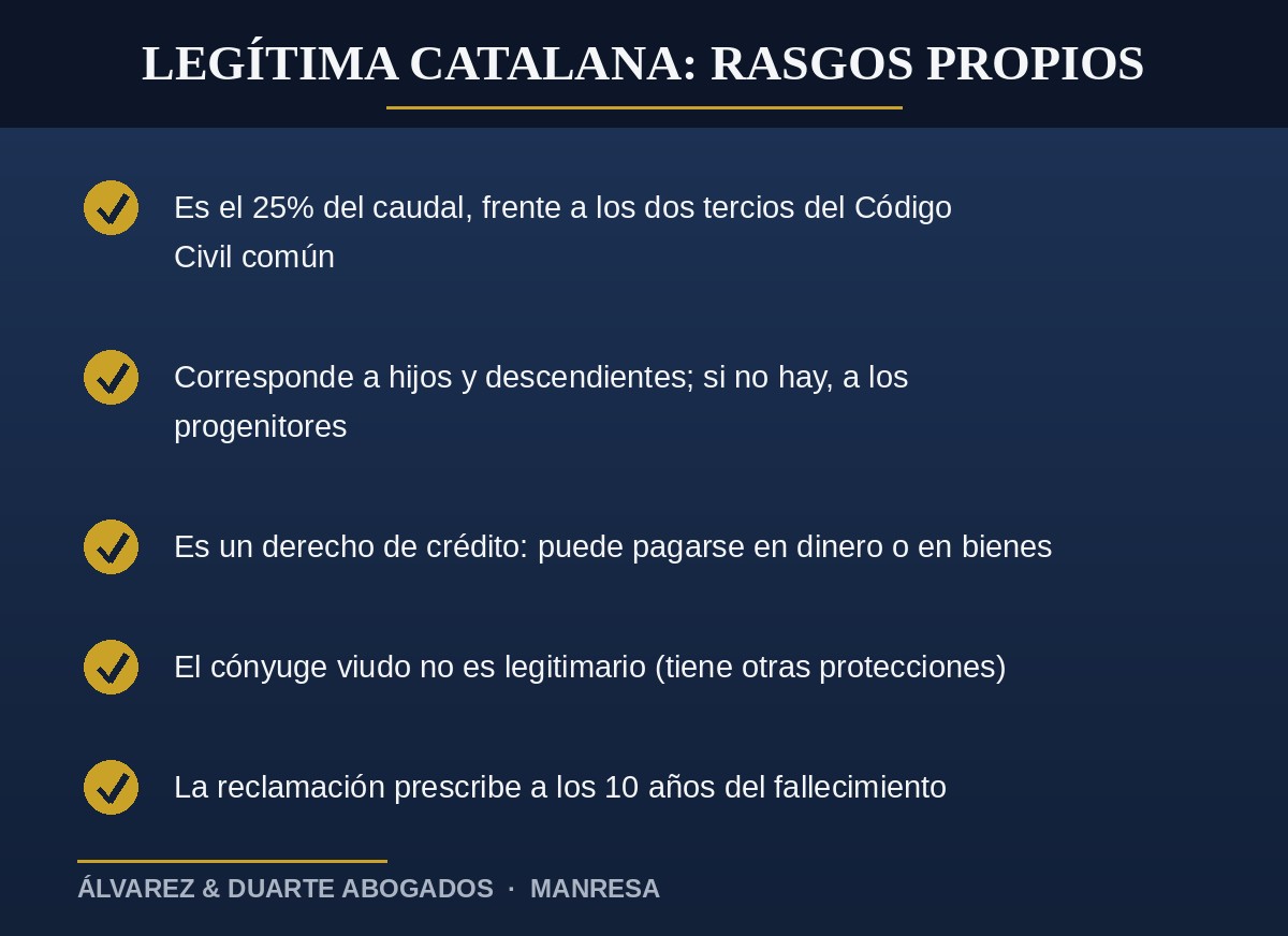 Diferencias de la legítima en Cataluña respecto al Código Civil común