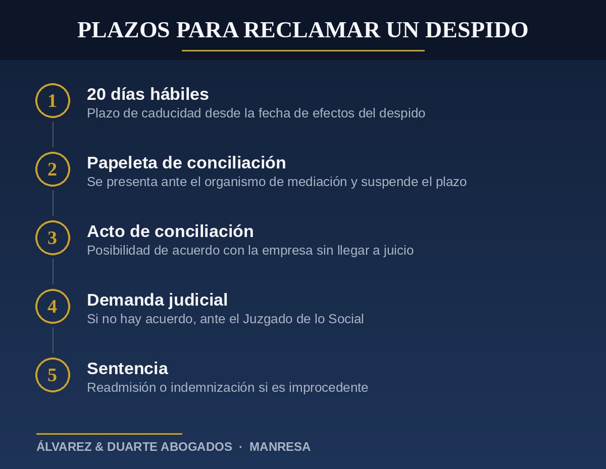 Plazos y fases para reclamar un despido improcedente ante el Juzgado de lo Social